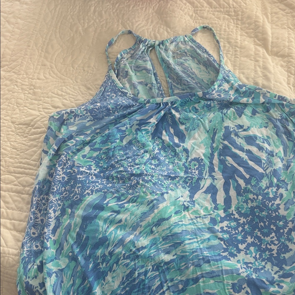 Lilly Pulitzer Aqua and White Patterned Top - Picture 4 of 4